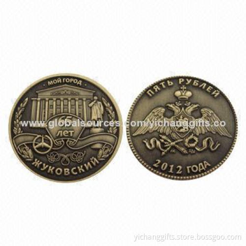 3D Challenge Coin with Die-cast, Antique Bronze Plating, Customized Designs are Available